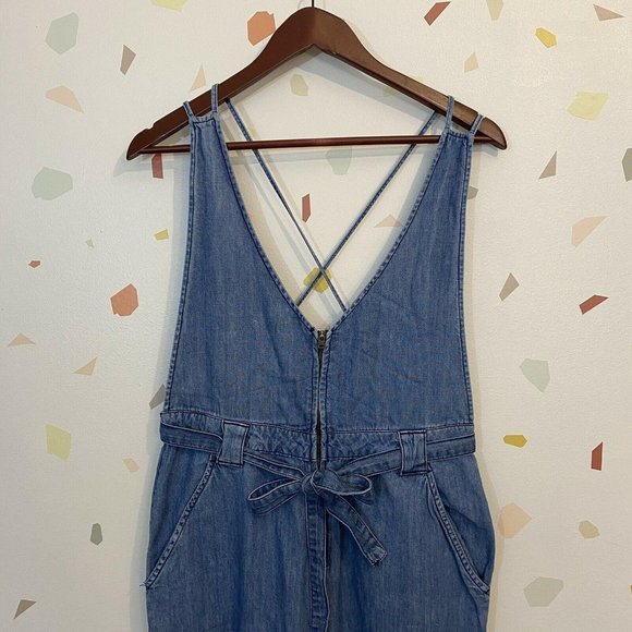 Free People Clara Chambray Wide Leg Jumpsuit - Picture 2 of 7